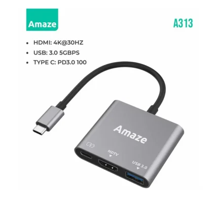 Amaze A313 3-In-1 TYPE-C Hub Adapter